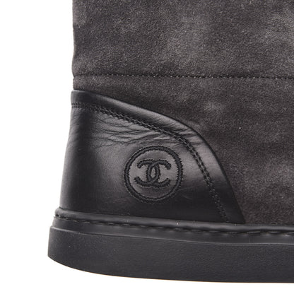 Chanel Suede Tweed High Top Sneakers 37 Dark Grey 9 of 9