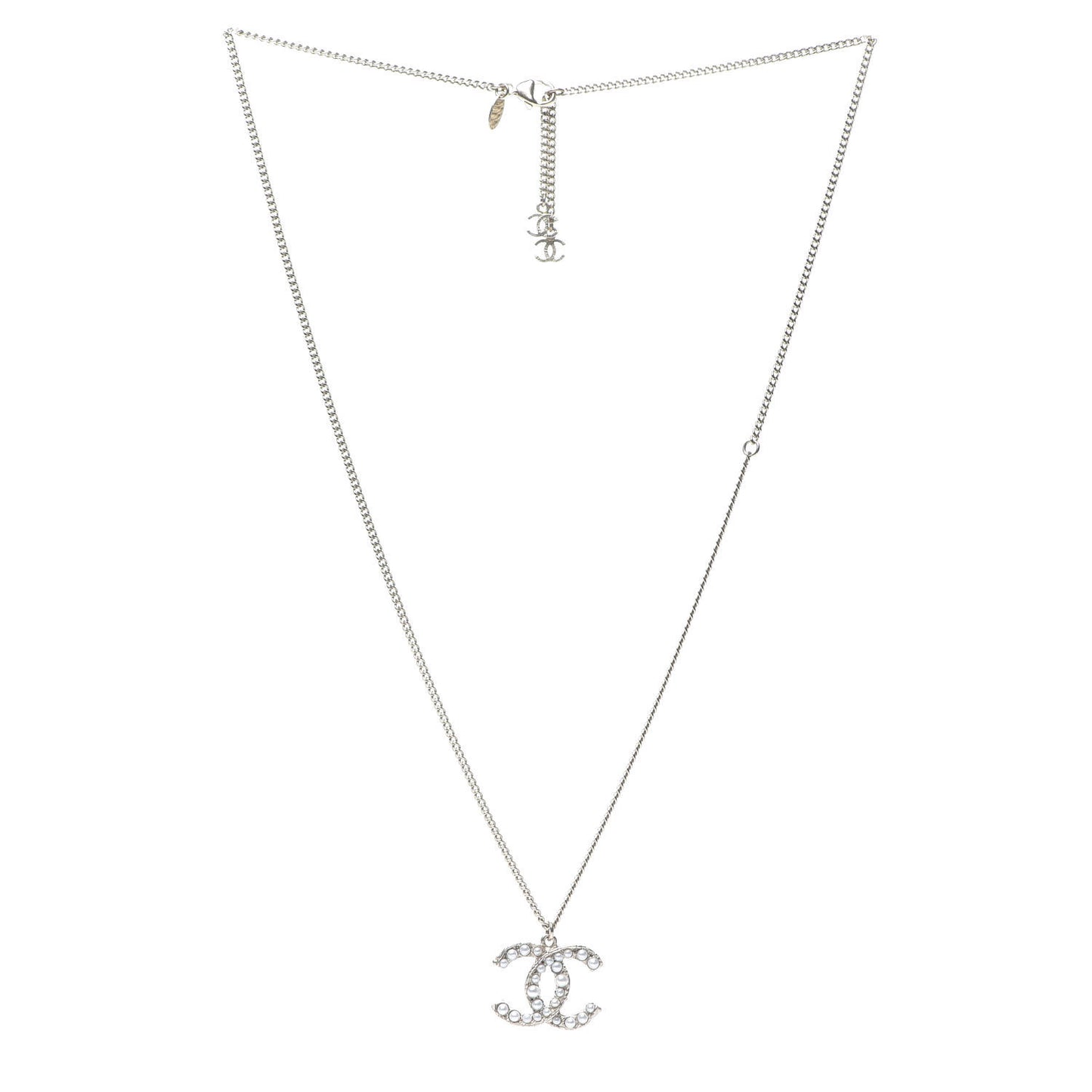 Pearl CC Pendant Necklace Gold