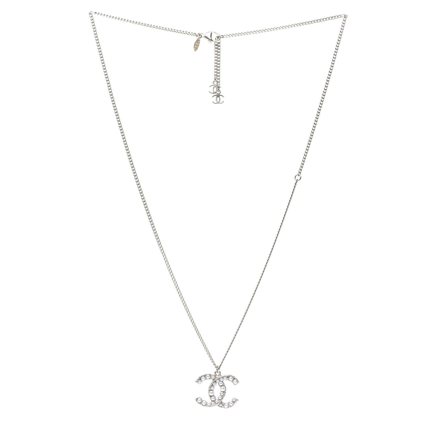 Chanel Pearl CC Pendant Necklace Gold 2 of 3