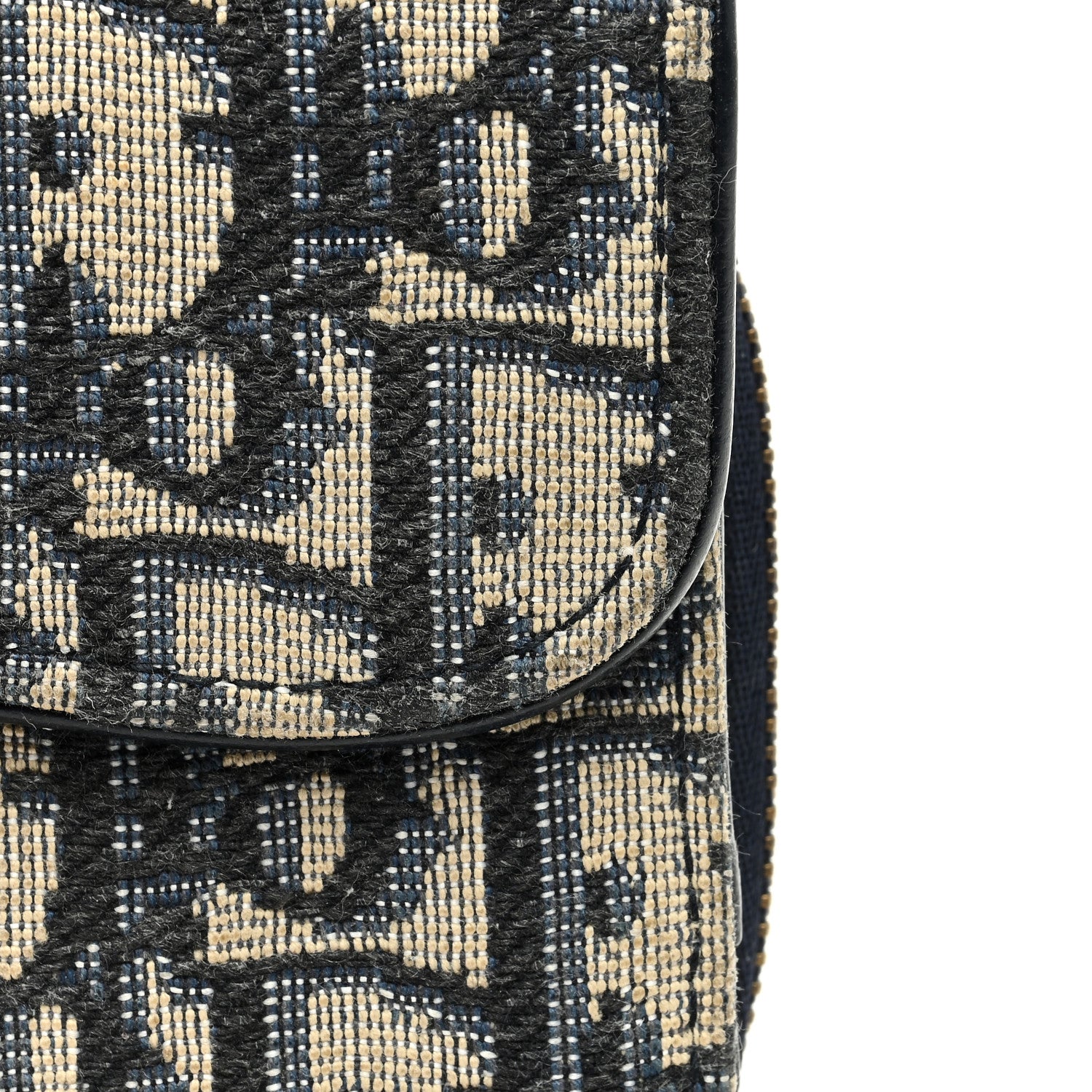 Christian Dior Oblique Saddle Lotus Wallet Blue 8 of 8