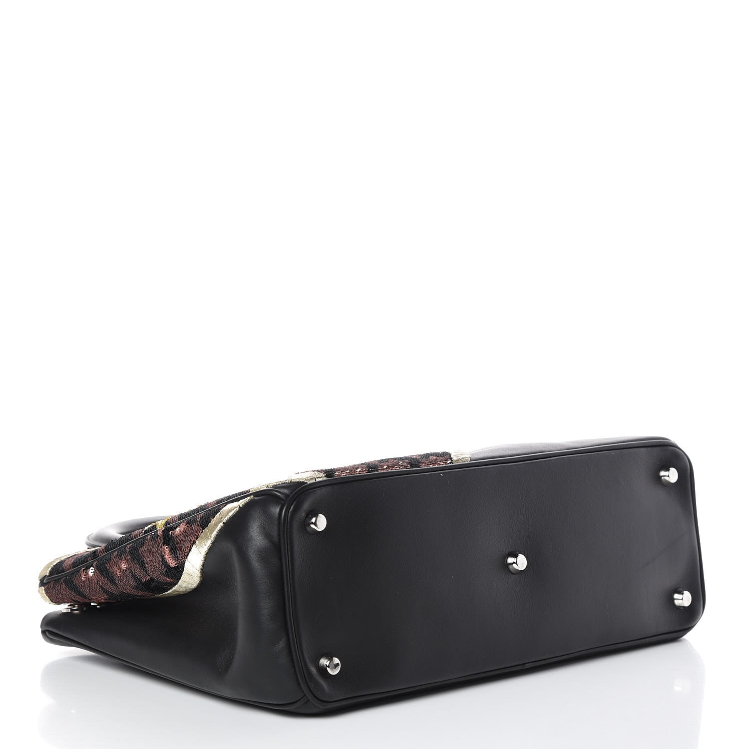 Christian Dior Sequin Embroidered Smooth Calfskin Medium Diorissimo Black 6 of 14