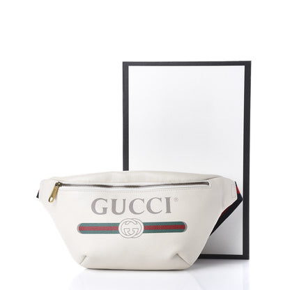 Gucci Grained Calfskin Logo Belt Bag White 10 of 10