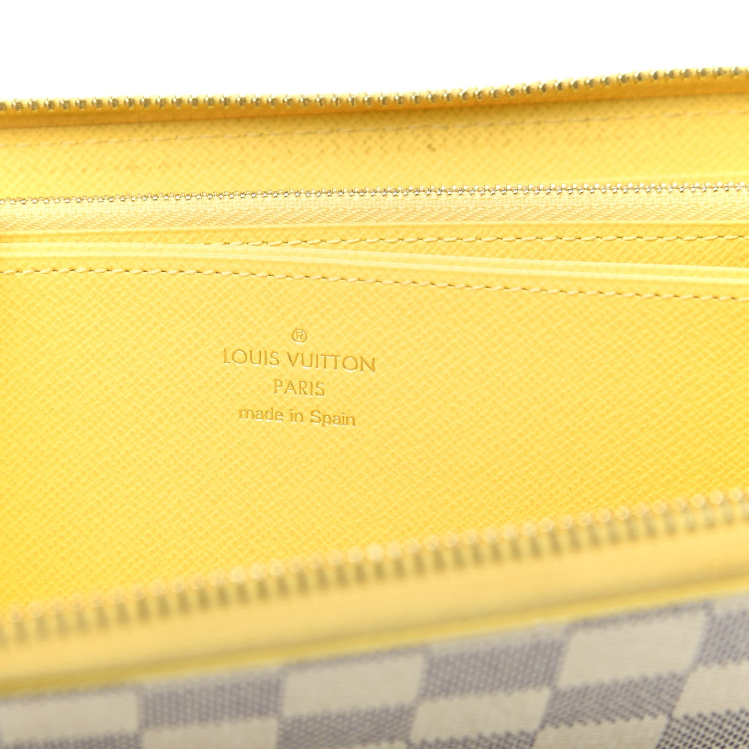 Louis Vuitton Damier Azur Zippy Wallet Jaune Pale 6 of 10