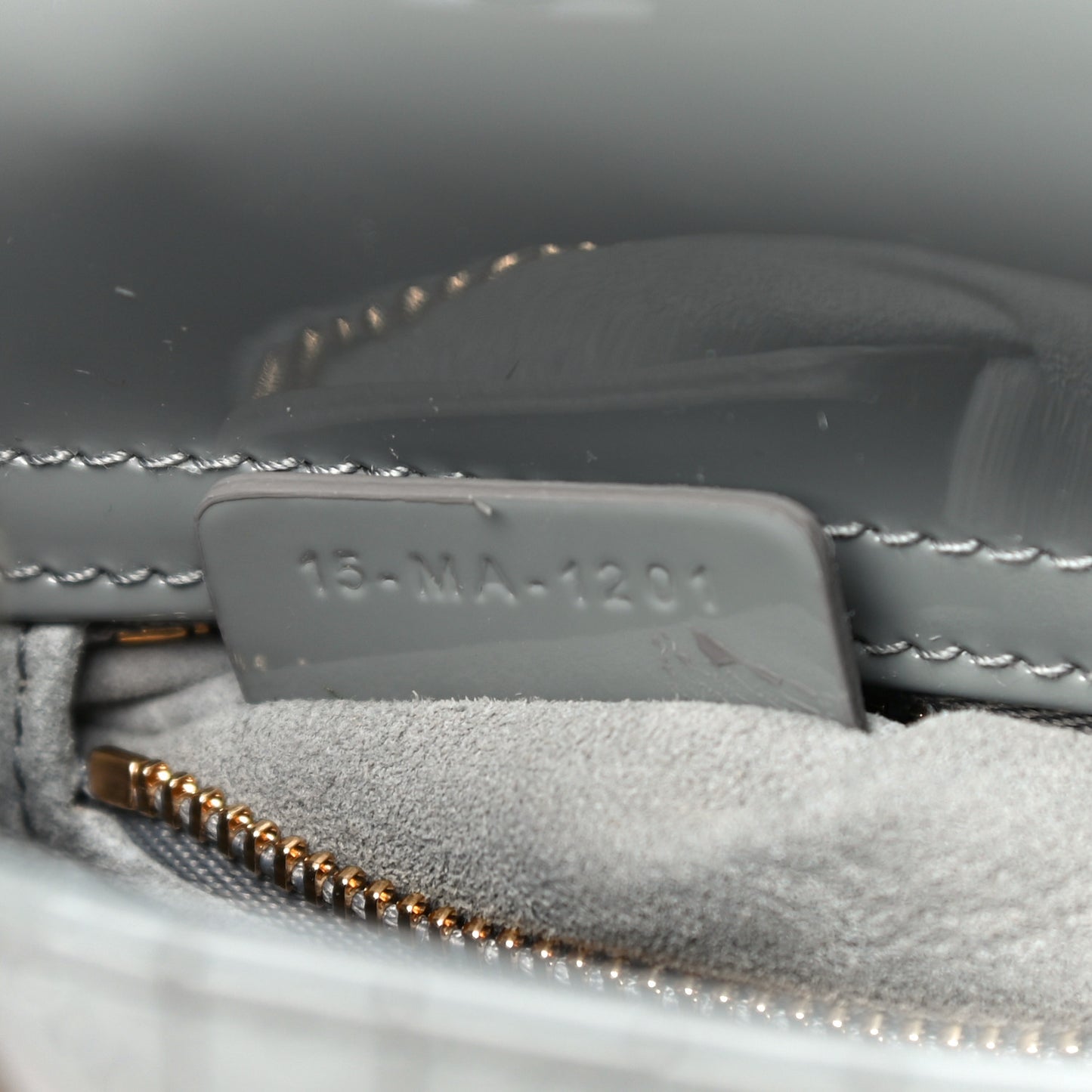 Patent Cannage Mini Lady Dior Grey Stone