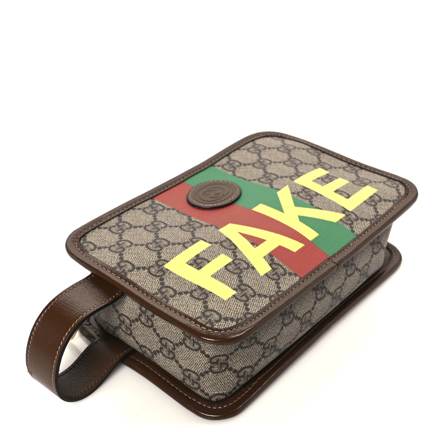 Gucci GG Supreme Monogram Azalea Calfskin Fake/Not Retro Interlocking G Cosmetic Case Beige Ebony Brown Sugar 4 of 8