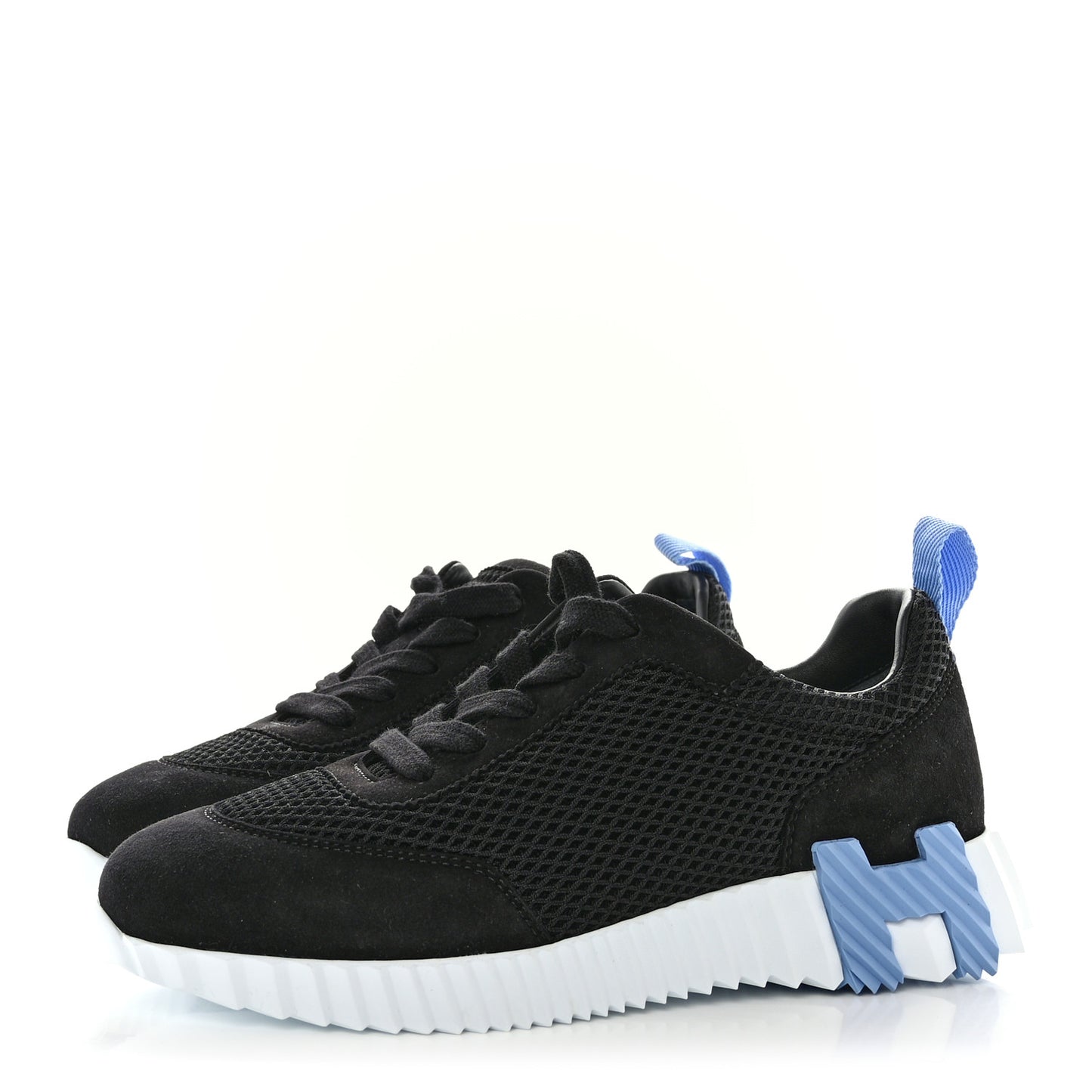 Graphic Mesh Suede Goatskin Bouncing Sneakers 36.5 Black