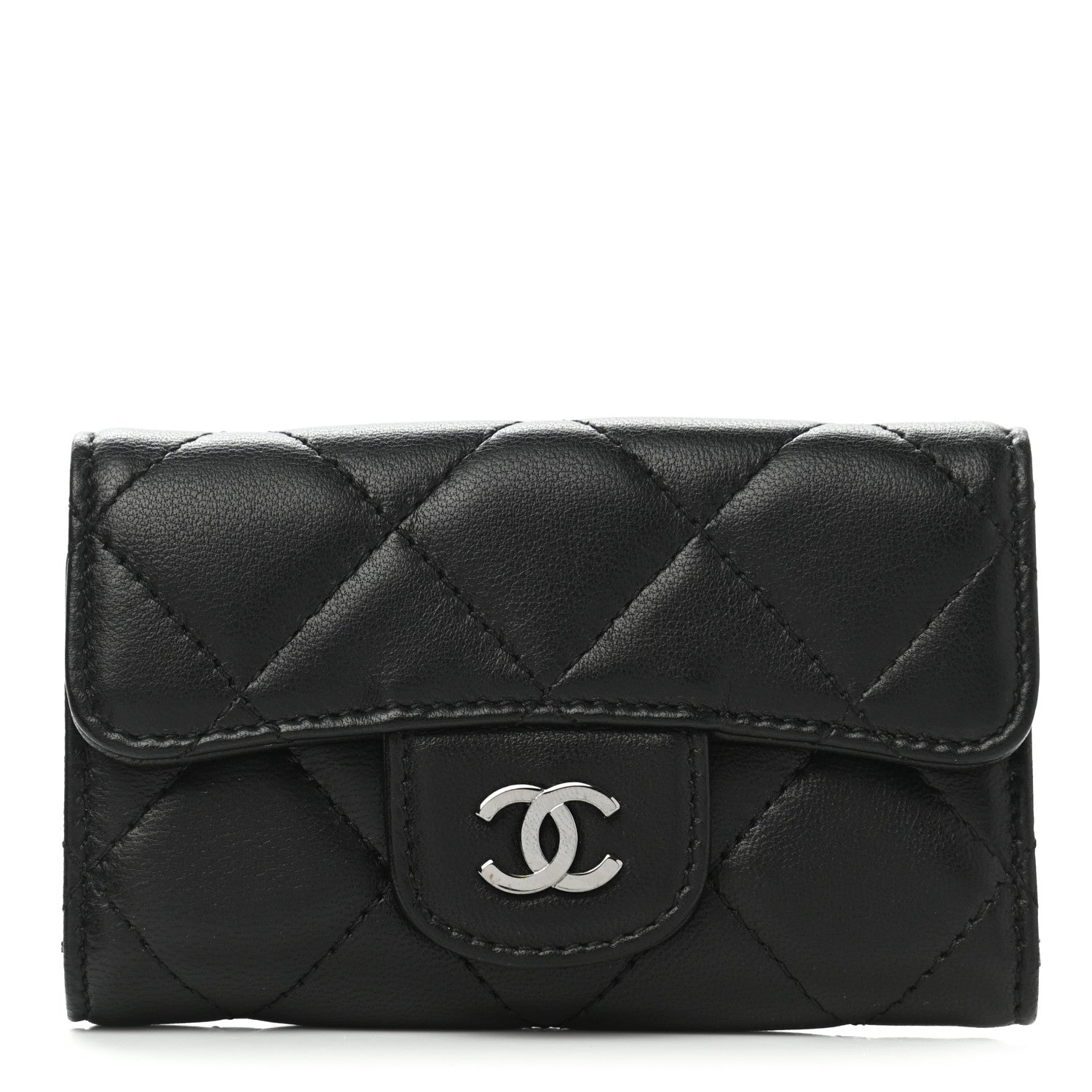 Chanel Lambskin Quilted 6 Key Holder Black 1 of 9