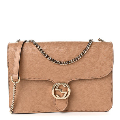 Gucci Dollar Calfskin Interlocking G Shoulder Bag Camelia 1 of 10