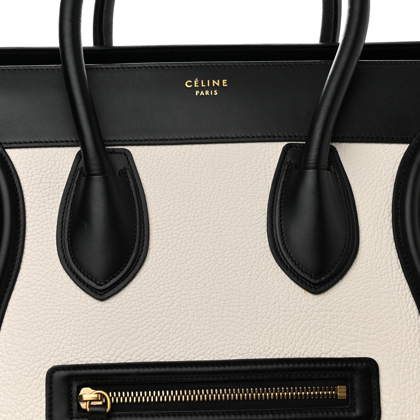 Bullhide Calfskin Mini Bi-Color Luggage Black White