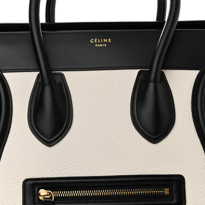 Celine Bullhide Calfskin Mini Bi-Color Luggage Black White 7 of 15