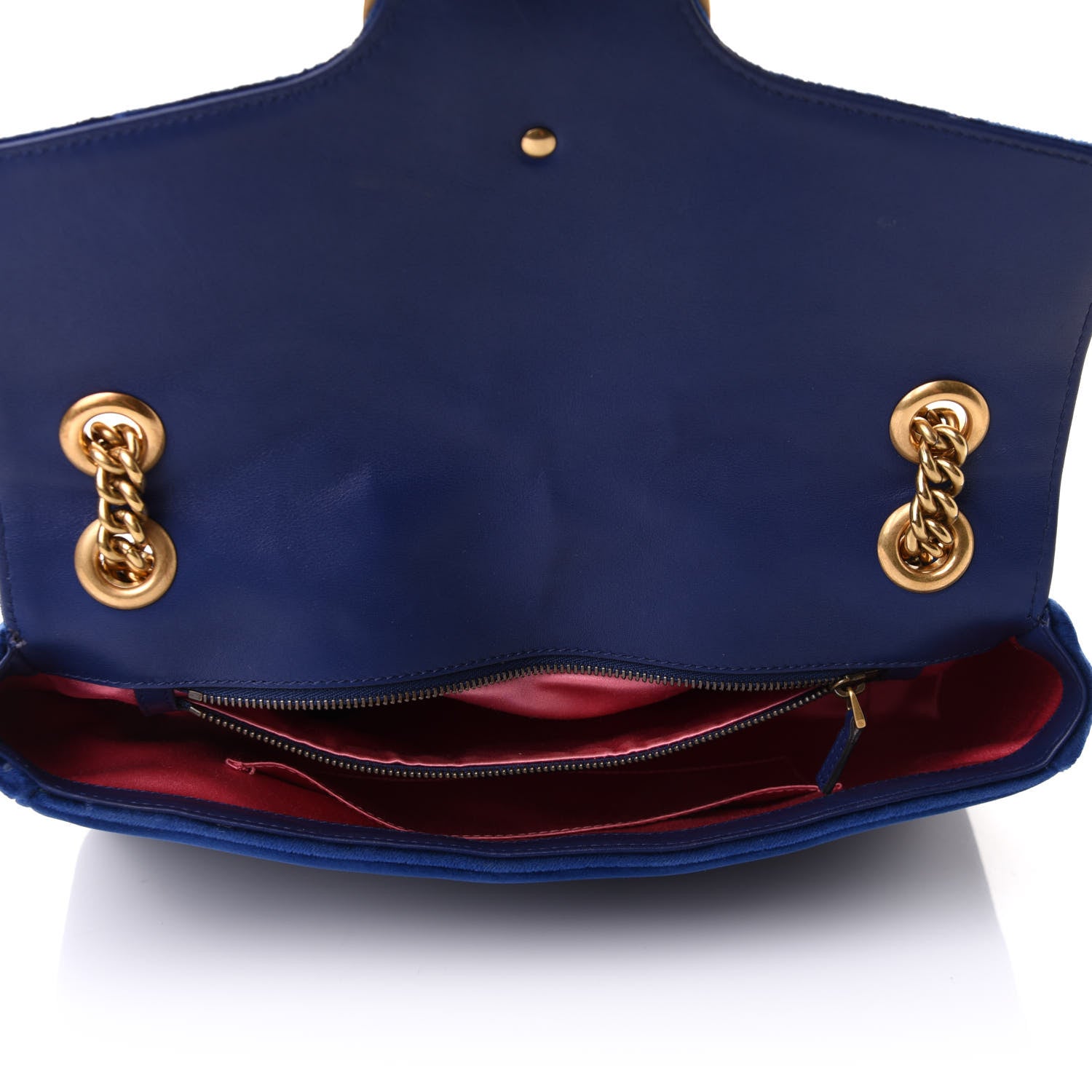 Gucci Velvet Matelasse Medium GG Marmont Shoulder Bag Cobalt Blue 5 of 12
