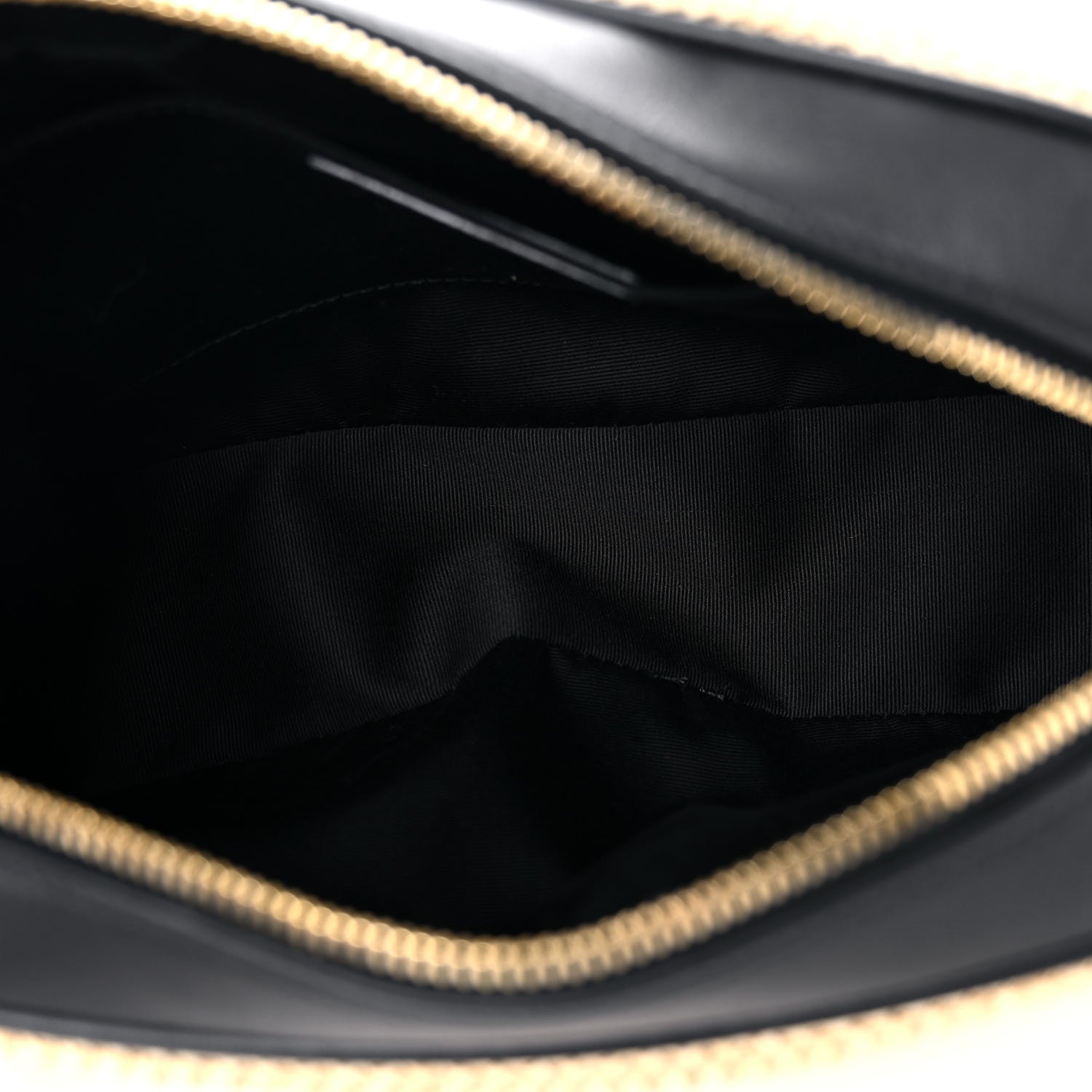 Saint Laurent Raffia Canvas Monogram Lou Camera Bag Beige Black 5 of 10