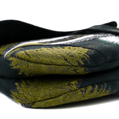 Christian Dior Canvas Embroidered Tie Dye Saddle Bag Green Multicolor 8 of 12