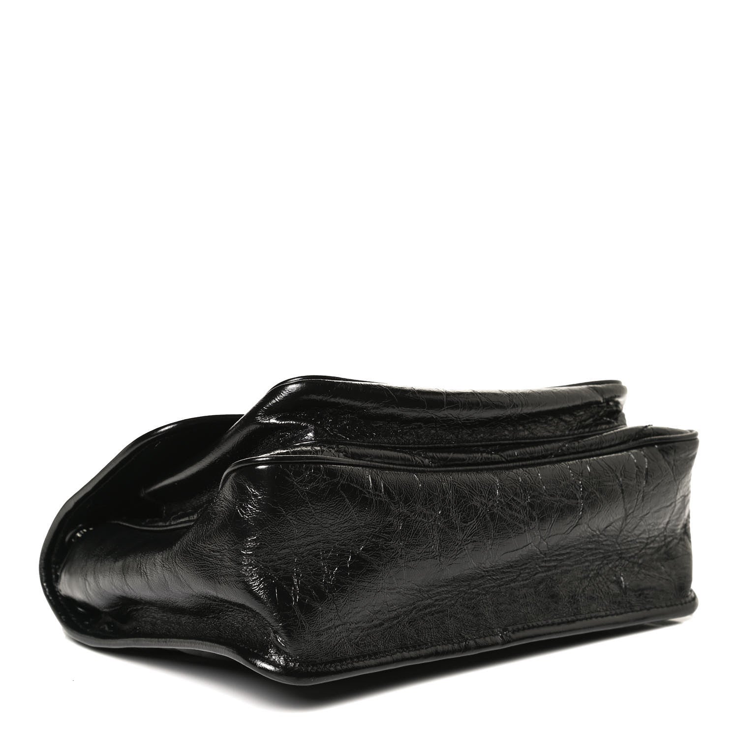 Saint Laurent Crinkled Calfskin Matelasse Monogram Medium Niki Chain Satchel Black 4 of 11