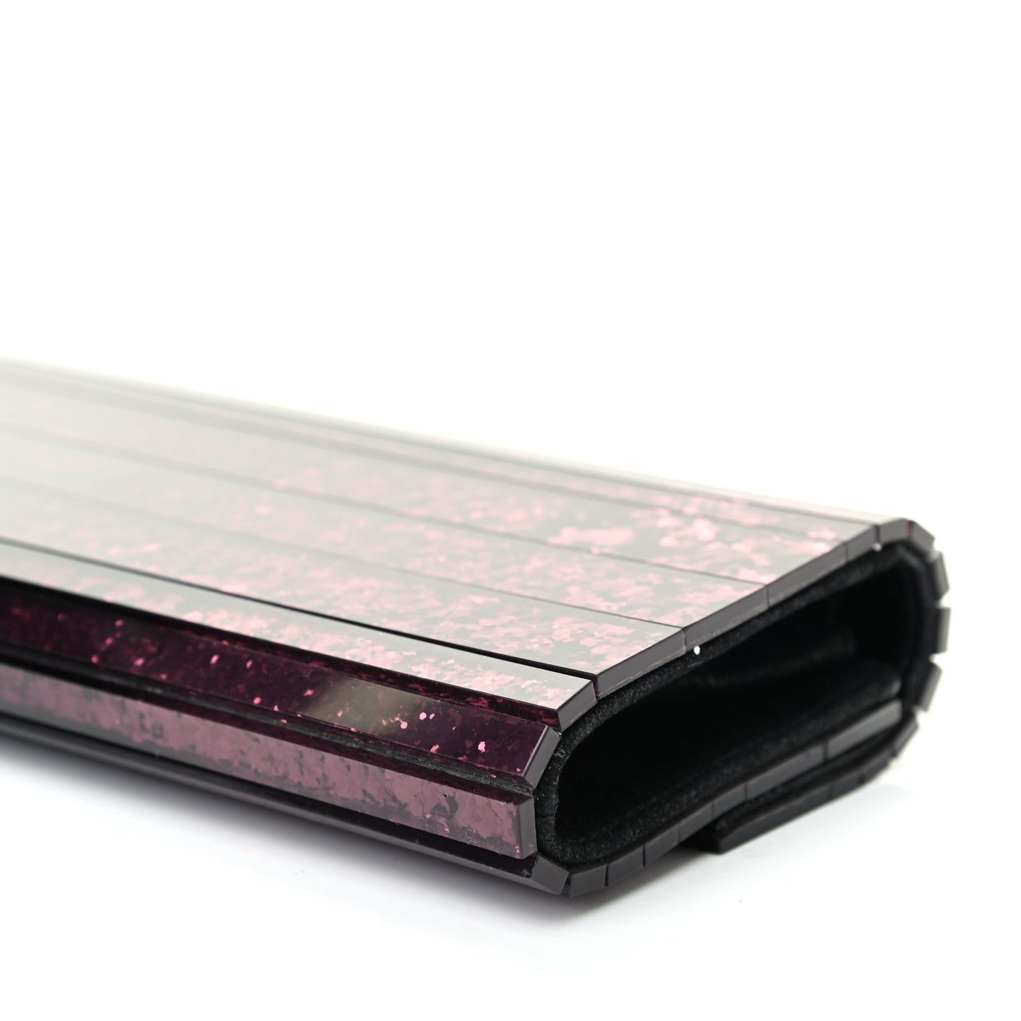 Acrylic Glitter Degrade Clutch Black Vino