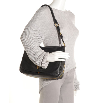 Prada Vitello Daino Shoulder Flap Bag Nero Black 2 of 10