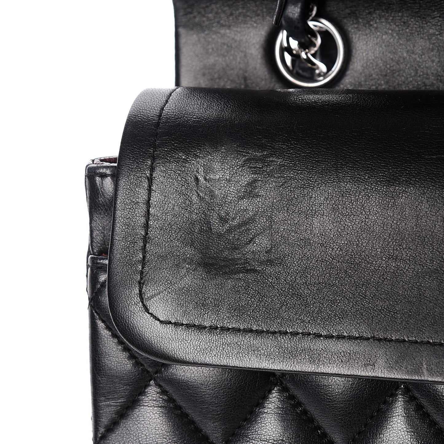 Lambskin Quilted Medium Double Flap Bag Black