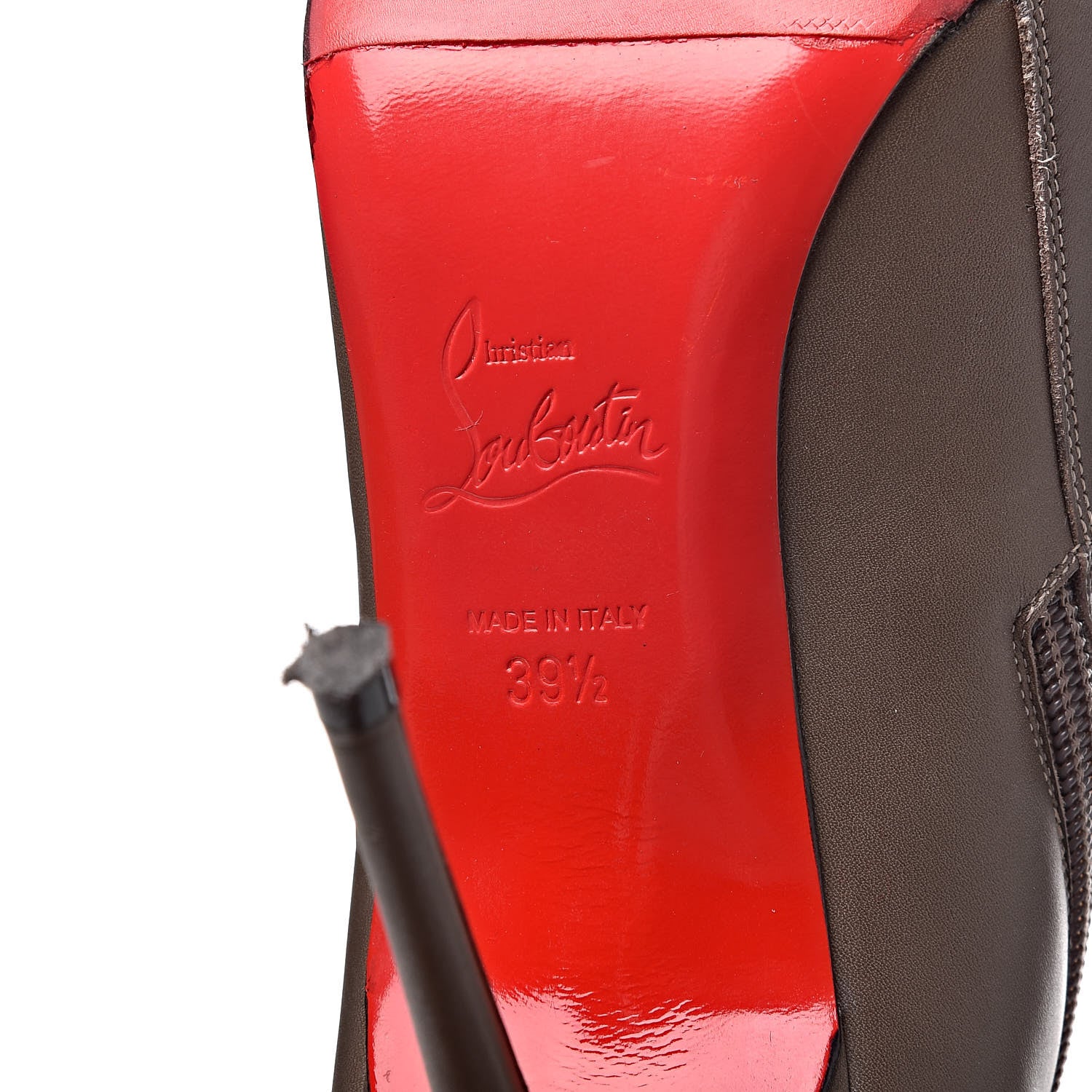 Christian Louboutin Calfskin Calamijane Booty 100 Ankle Boots 39.5 Majestic Silver 6 of 19