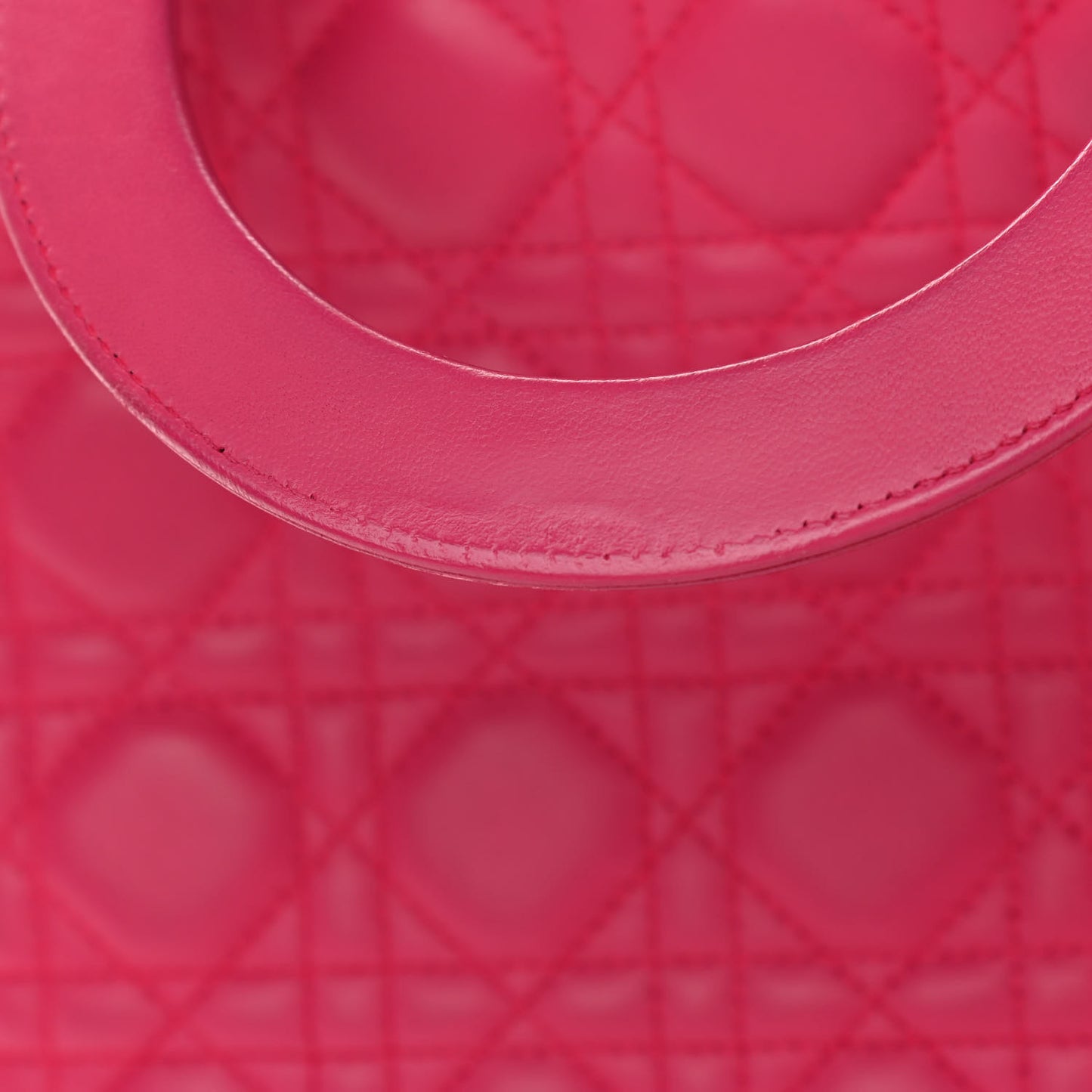Lambskin Cannage Large Lady Dior Fuchsia