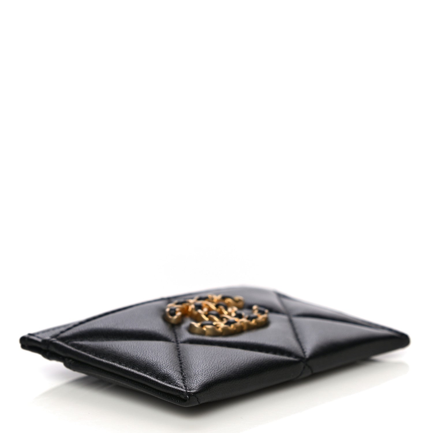 Chanel Lambskin Quilted Chanel 19 Card Holder Black 4 of 11