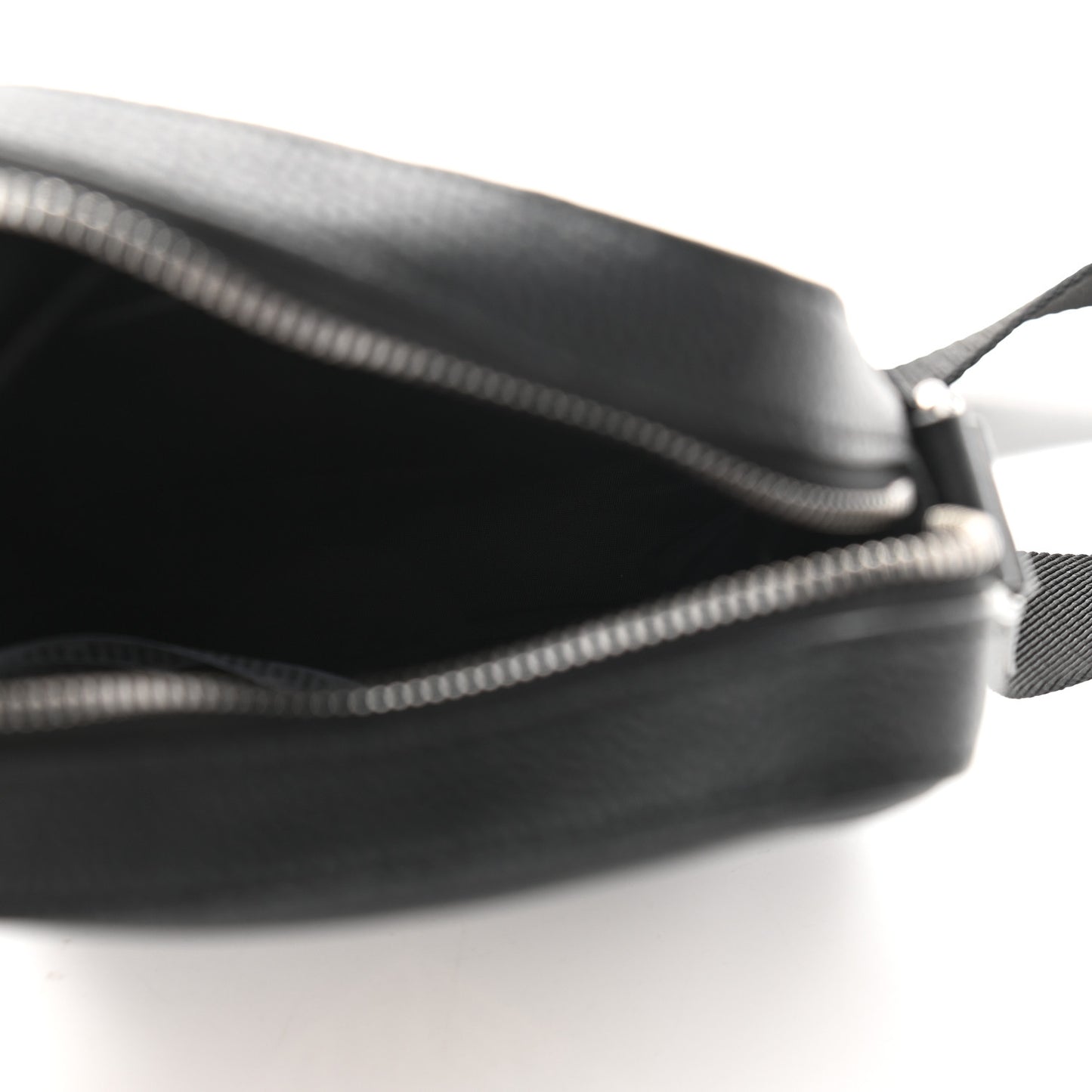 Grainy Calfskin Logo Graphic Crossbody Bag Black