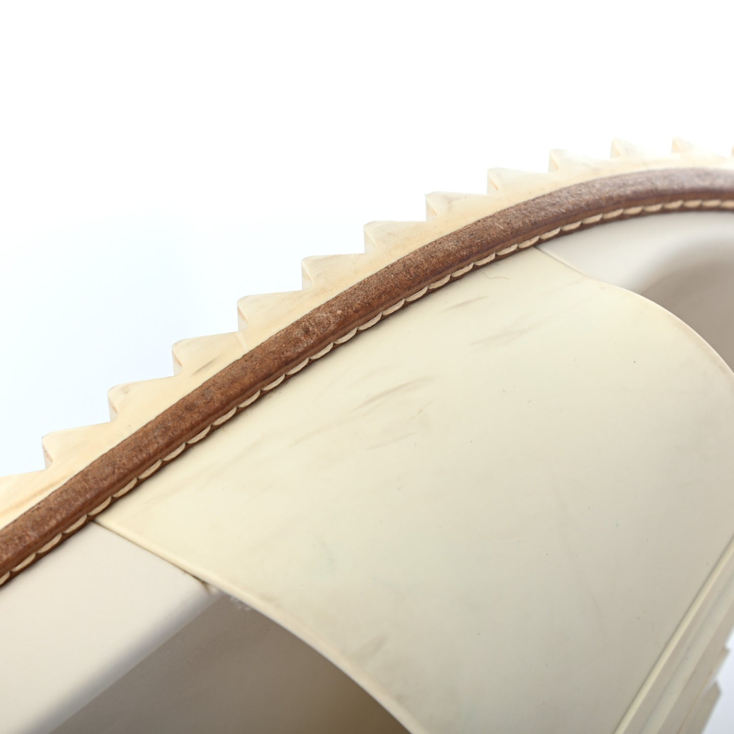 Rubber Raised Logo Slide Sandals 8 Panna