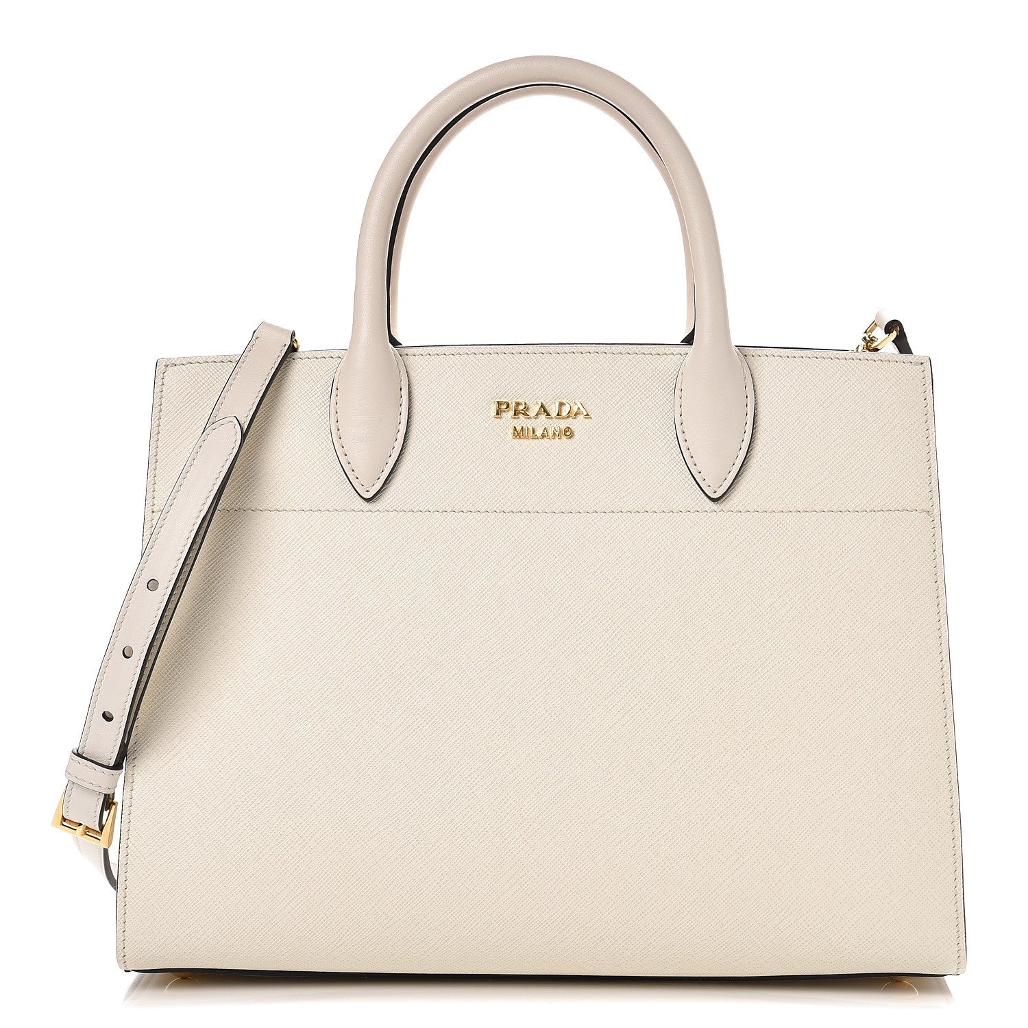 Prada Saffiano City Calf Bibliotheque Bag White Begonia 1 of 11