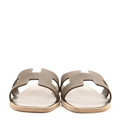 Hermes Epsom Oran Sandals 40 Etoupe 2 of 8
