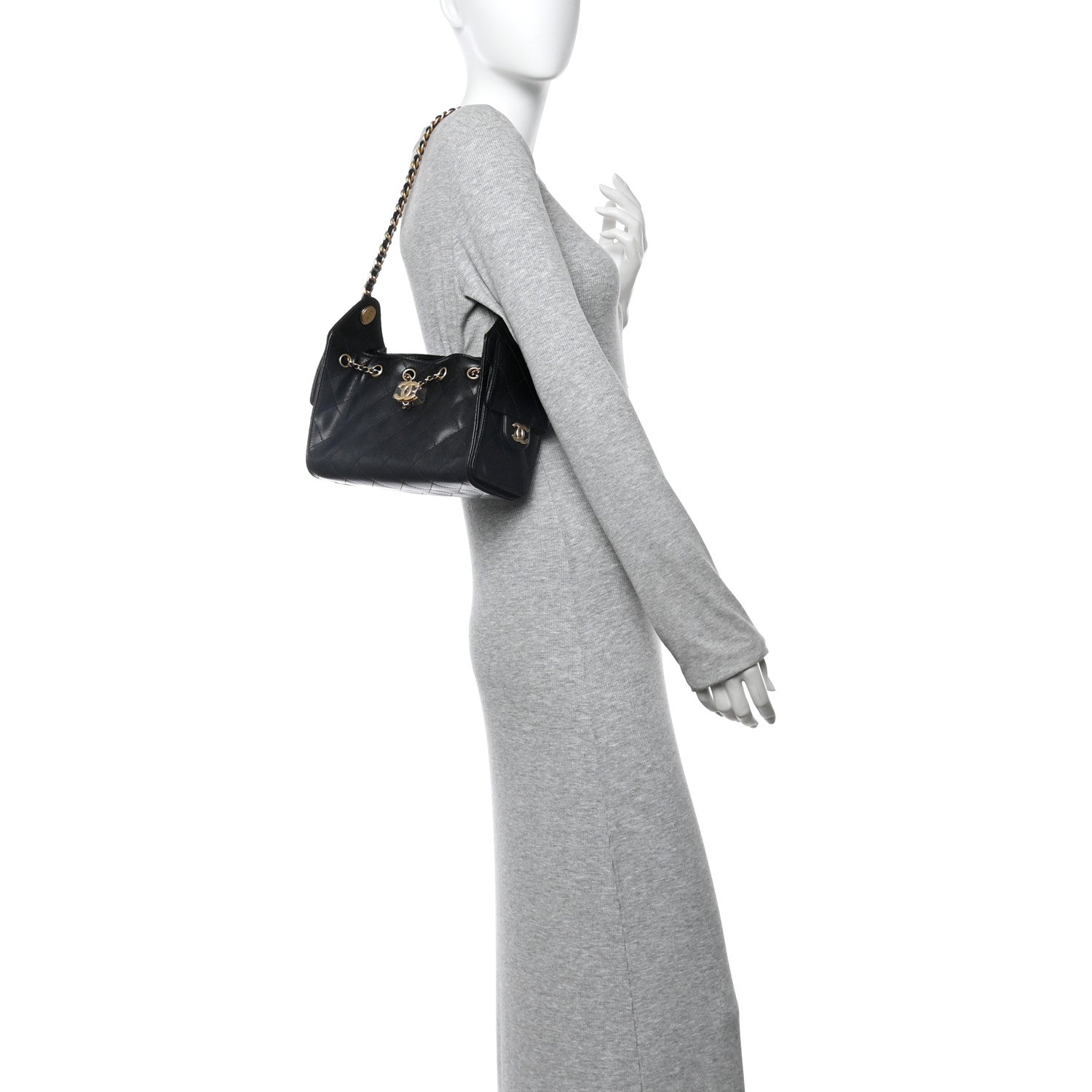 Chanel Caviar Quilted Mini Chanel 25 Handbag Black 2 of 11