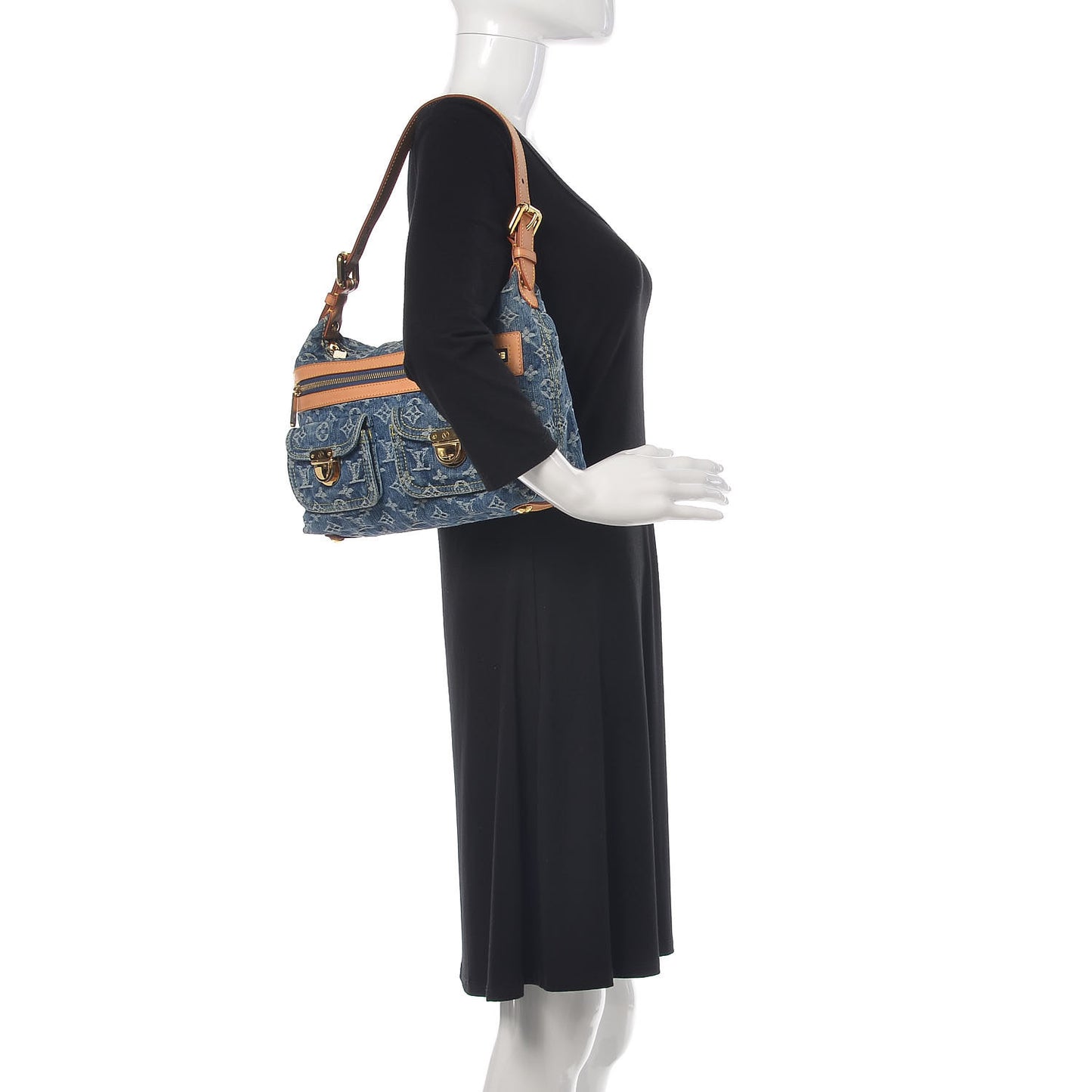 Monogram Denim Baggy PM Blue