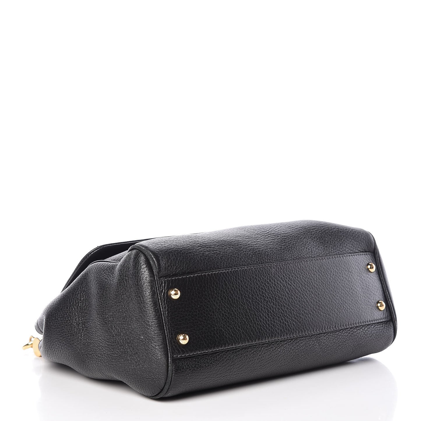 Grained Deerskin Medium Miss Sicily Satchel Black