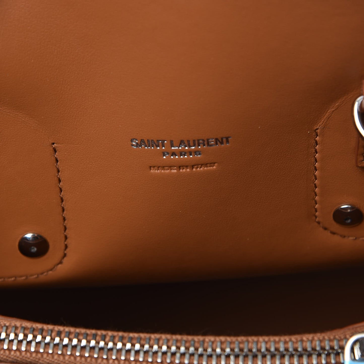 Grained Calfskin Small Sac De Jour Saddle Brown