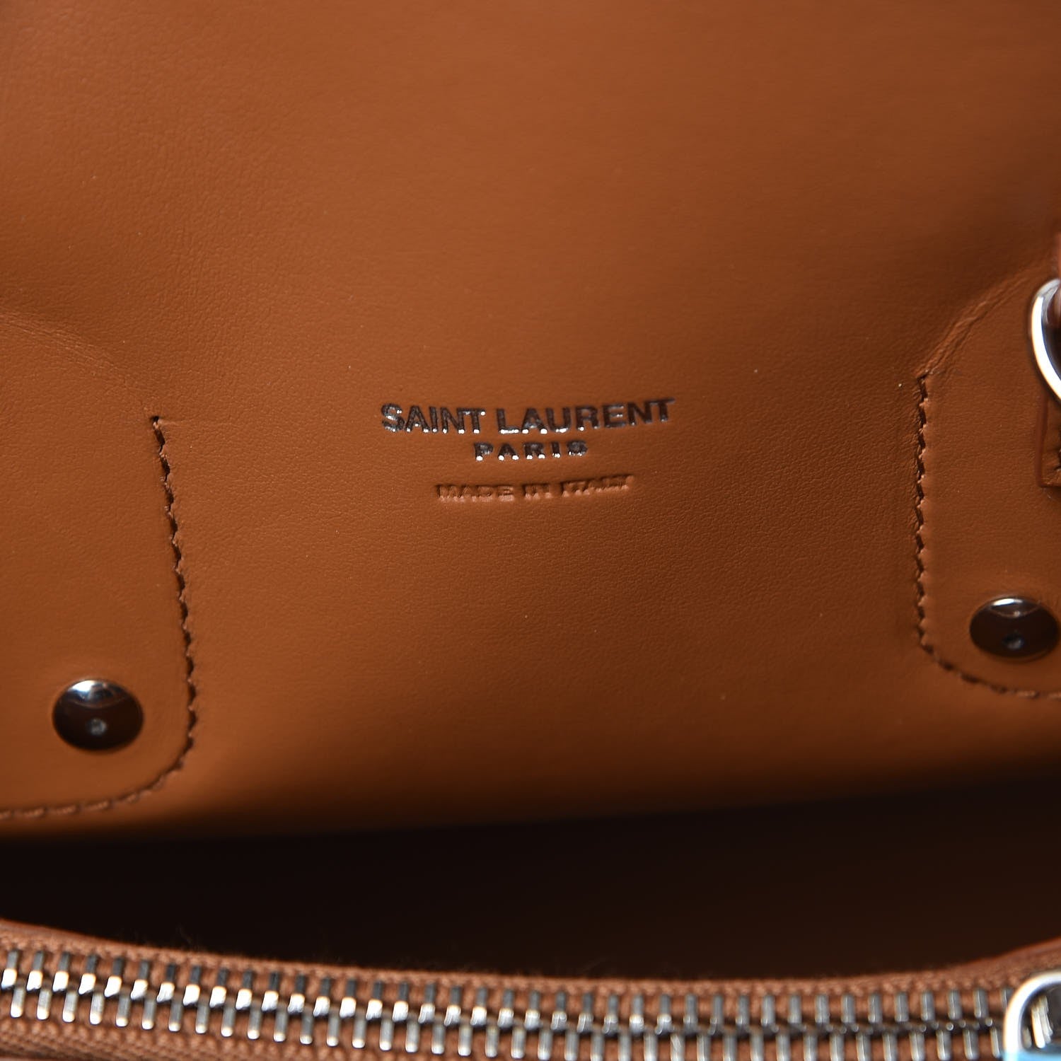 Saint Laurent Grained Calfskin Small Sac De Jour Saddle Brown 7 of 10