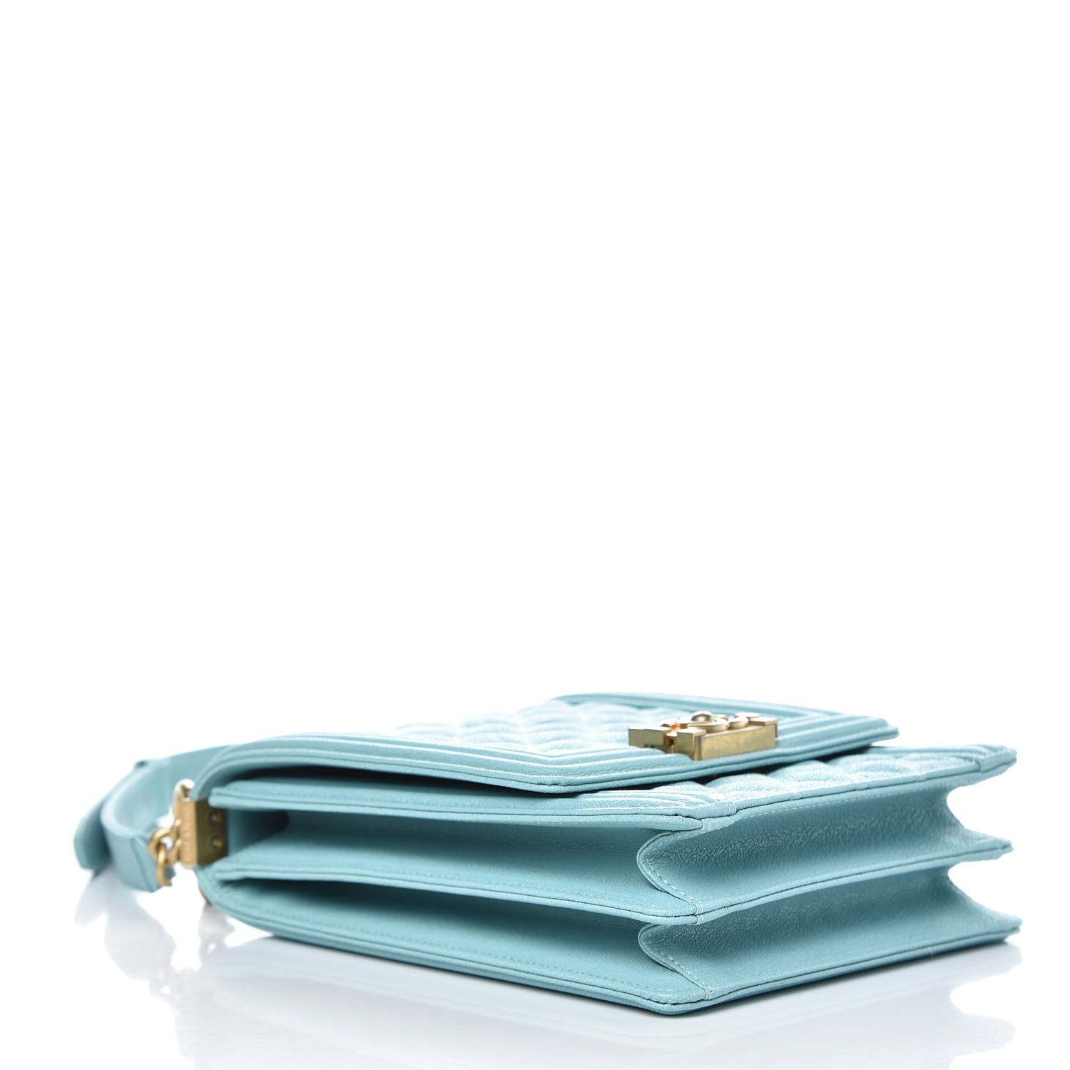 Chanel Caviar Quilted North South Boy Flap Light Blue 4 of 9