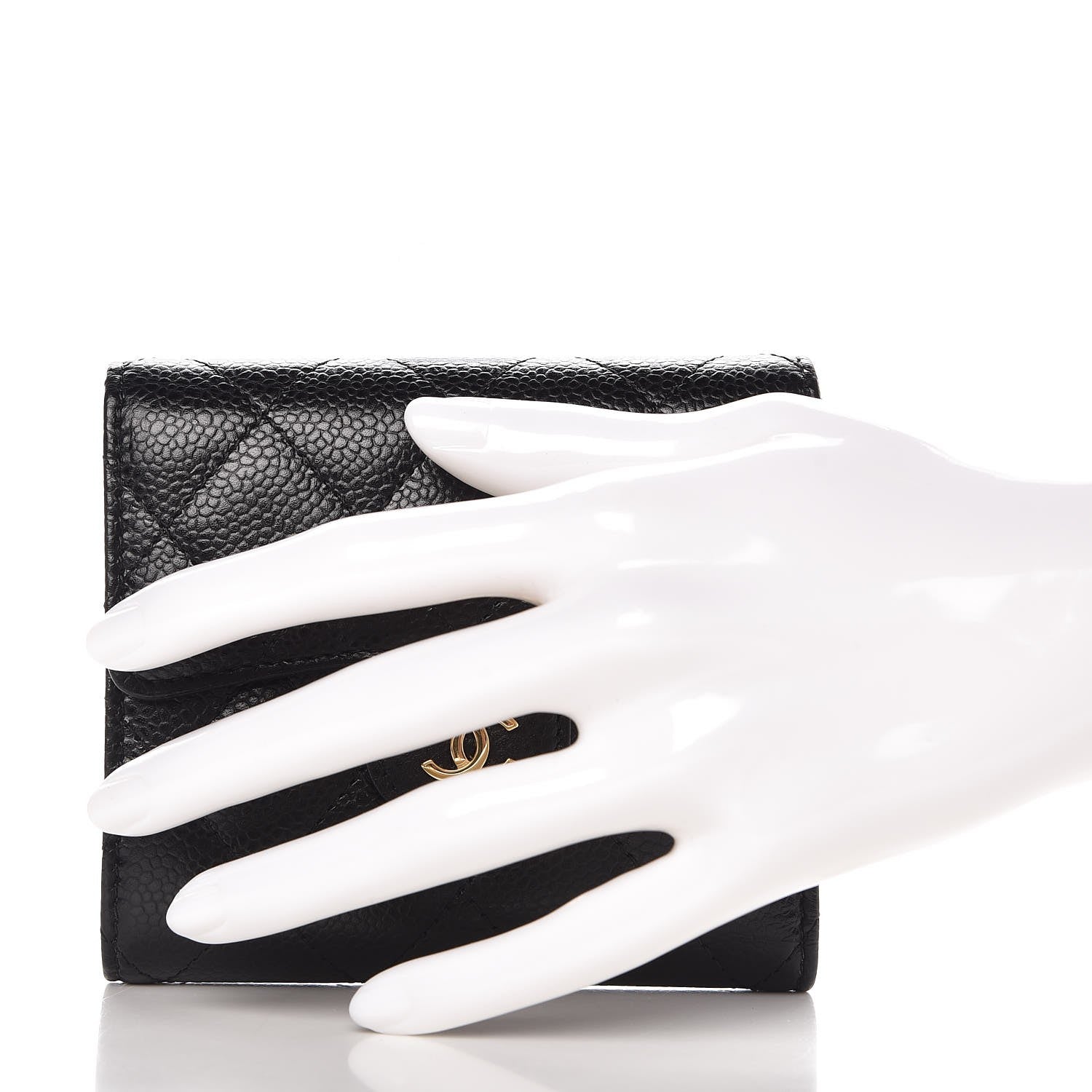Chanel Caviar Quilted Compact Flap Wallet Black 2 of 8