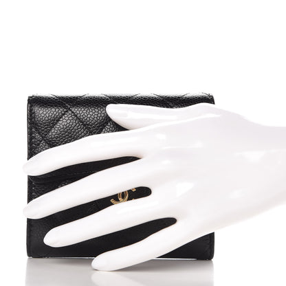 Chanel Caviar Quilted Compact Flap Wallet Black 2 of 8