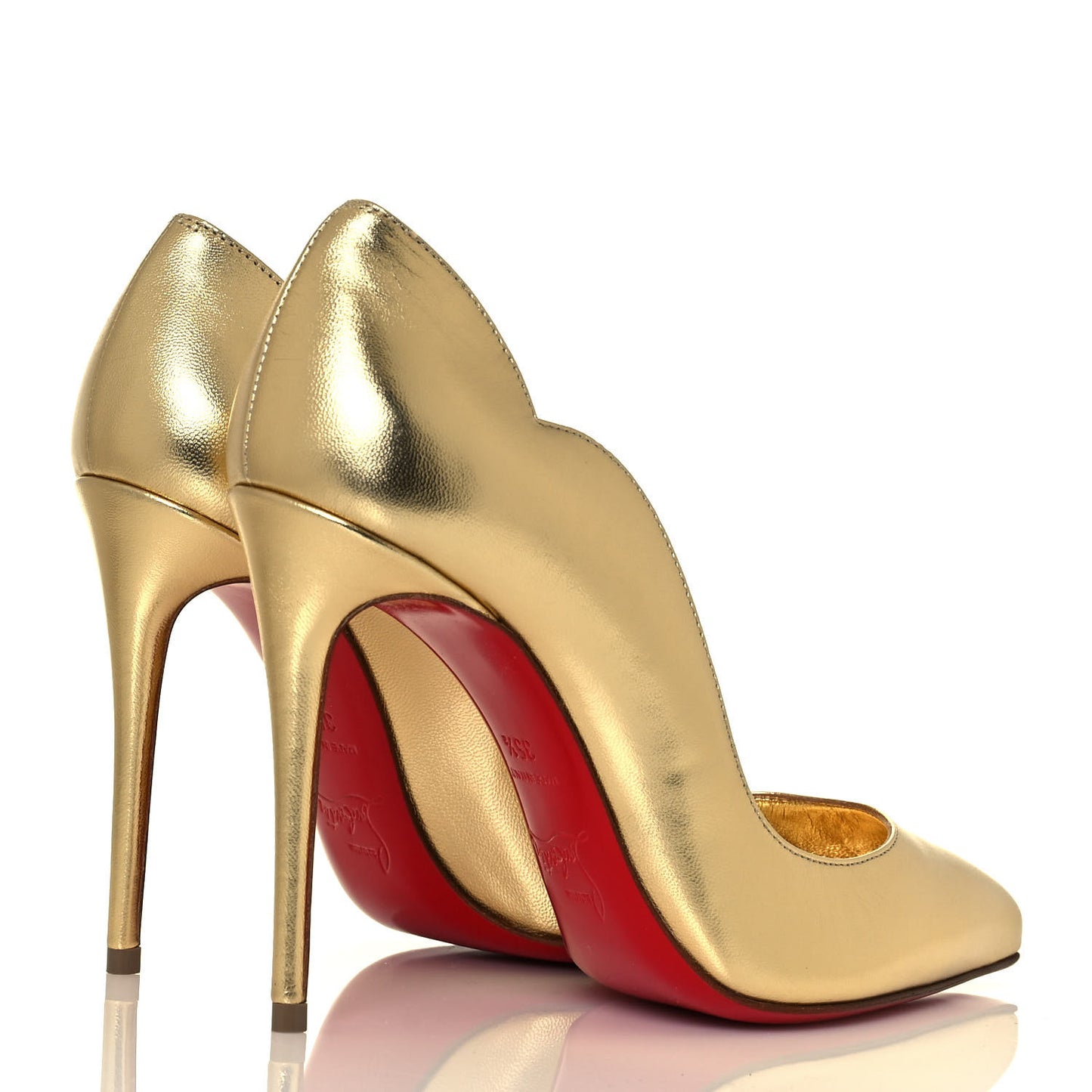 Metallic Calfskin Hot Chick 100 Pumps 35.5 Gold