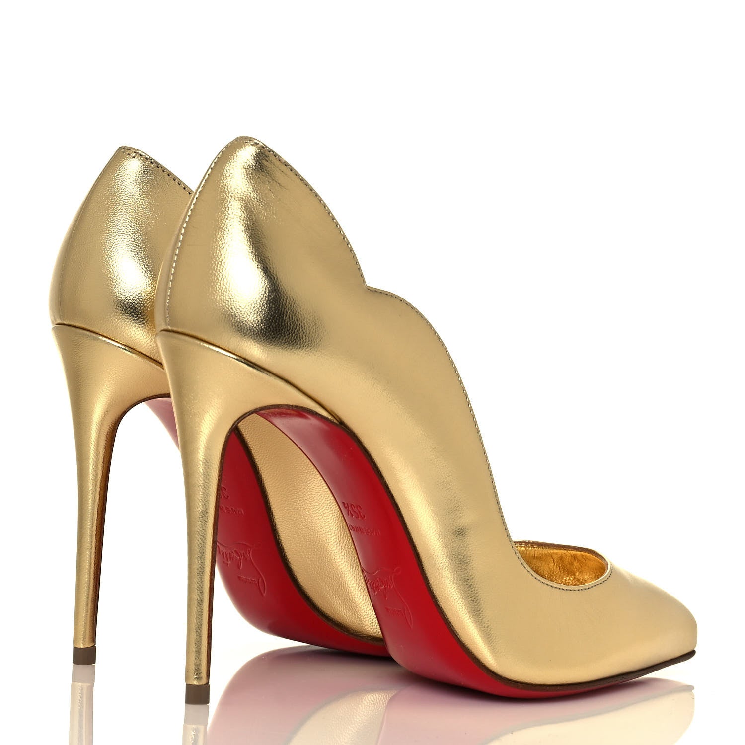 Christian Louboutin Metallic Calfskin Hot Chick 100 Pumps 35.5 Gold 4 of 8