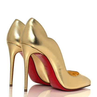 Christian Louboutin Metallic Calfskin Hot Chick 100 Pumps 35.5 Gold 4 of 8