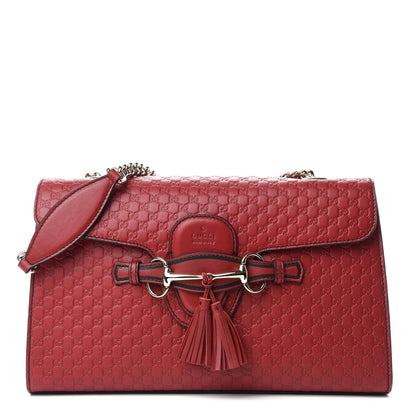 Gucci Microguccissima Medium Emily Chain Shoulder Bag Red 1 of 10