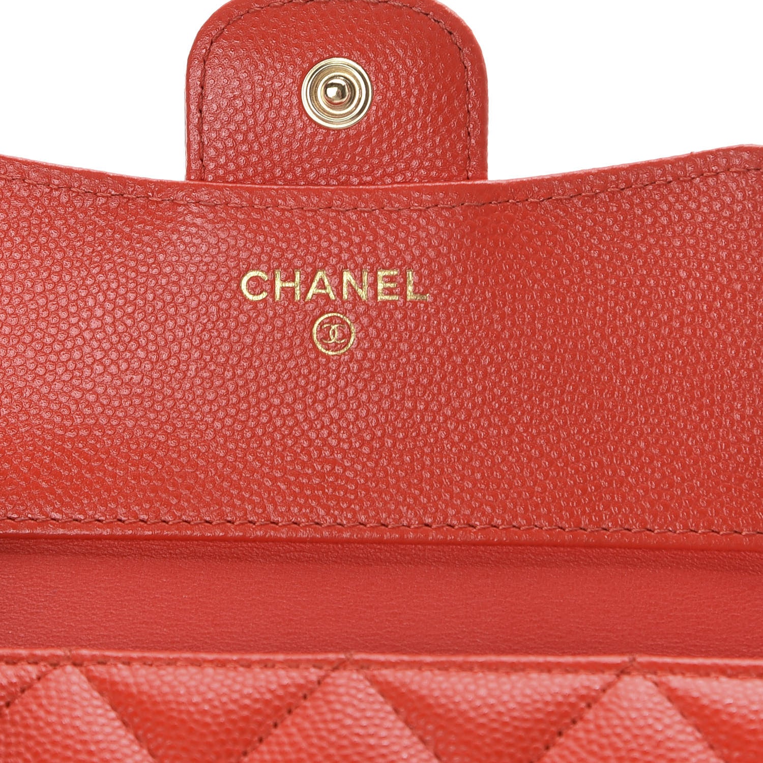 Chanel Caviar Quilted Compact Flap Wallet Red 6 of 8