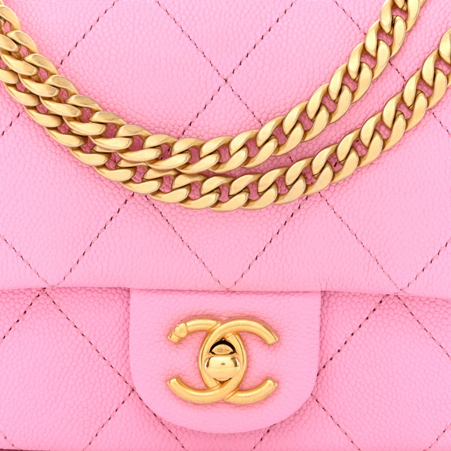 Caviar Quilted Mini Sweetheart Flap Lilac