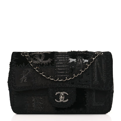 Chanel Tweed Patchwork Medium Single Flap Black 1 of 10