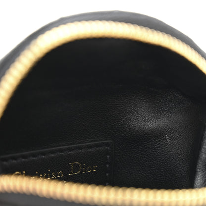 Christian Dior Supple Calfskin Cannage Caro Half-Moon Coin Purse Black 8 of 9