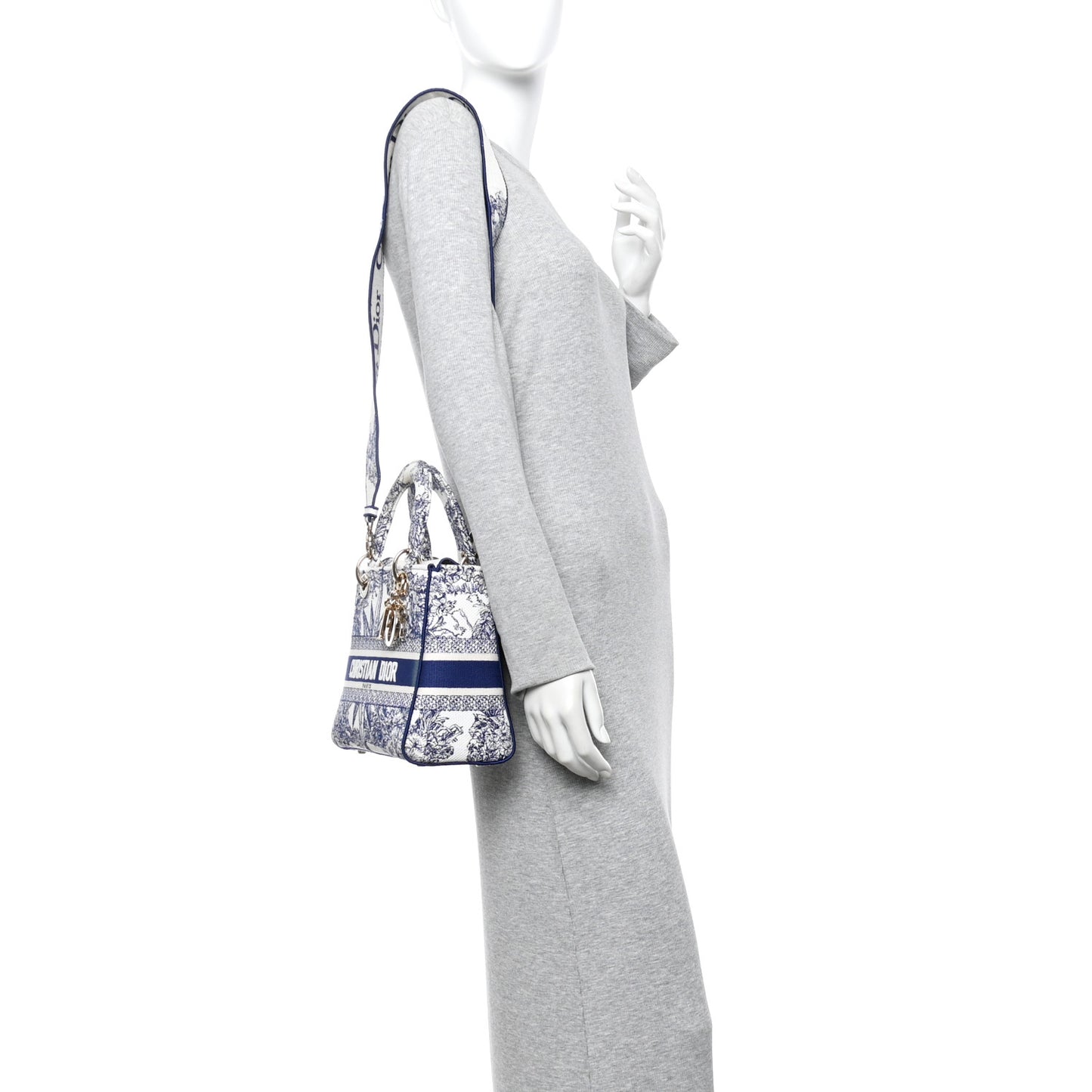 Canvas Reverse Embroidered Rêve d'Infini Medium Lady D-Lite Blue Multicolor