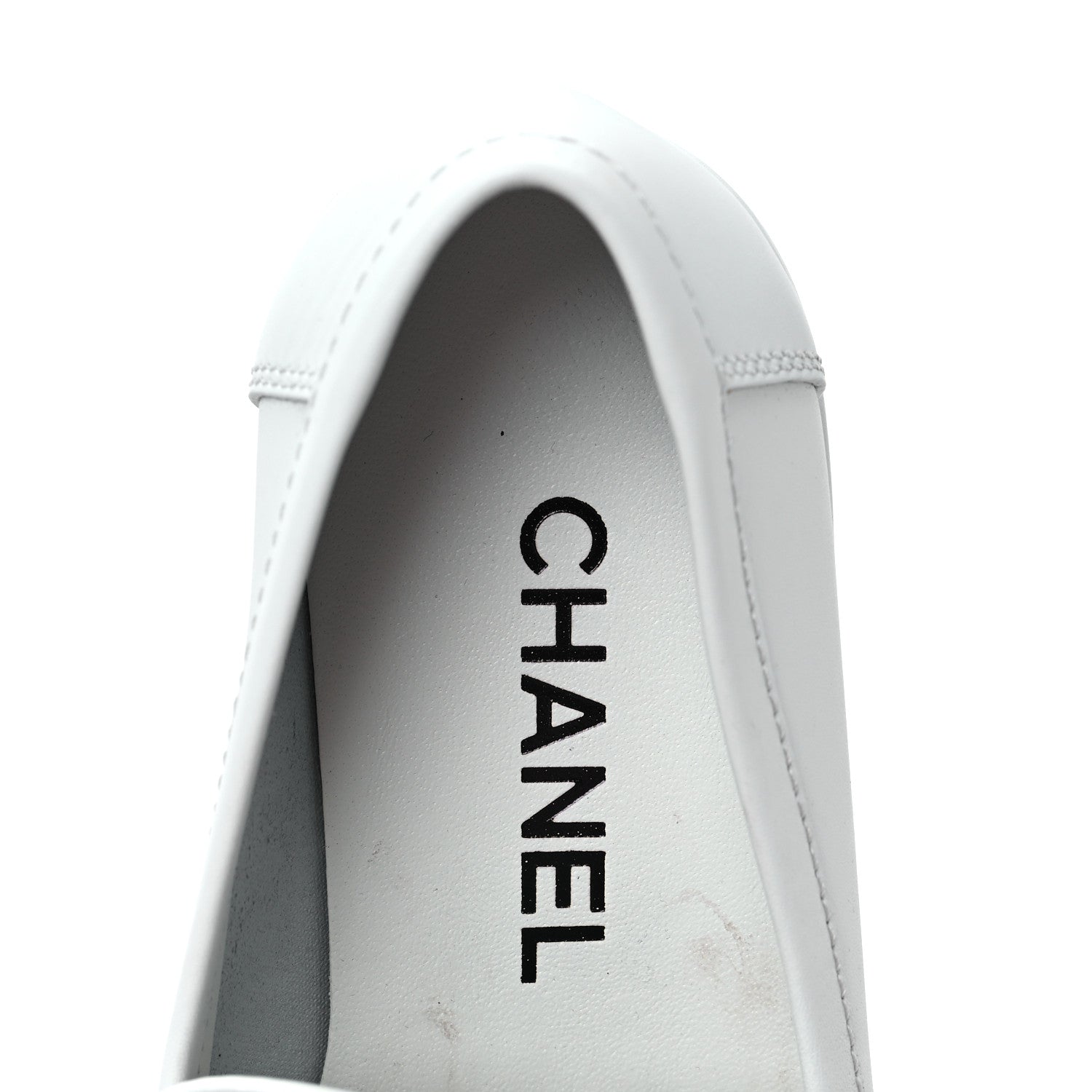 Chanel Calfskin CC Platform Loafers 37 White 7 of 8
