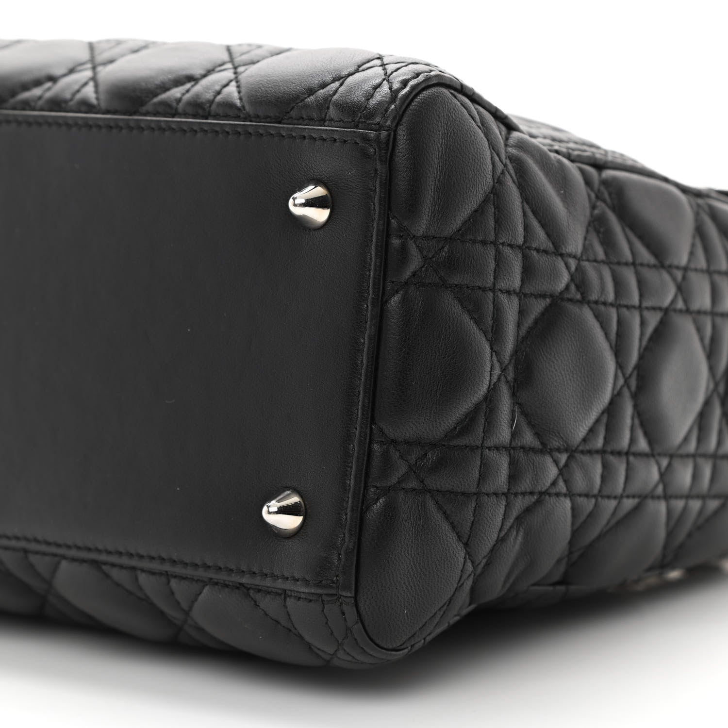 Christian Dior Lambskin Cannage Medium Lady Dior Black 11 of 12