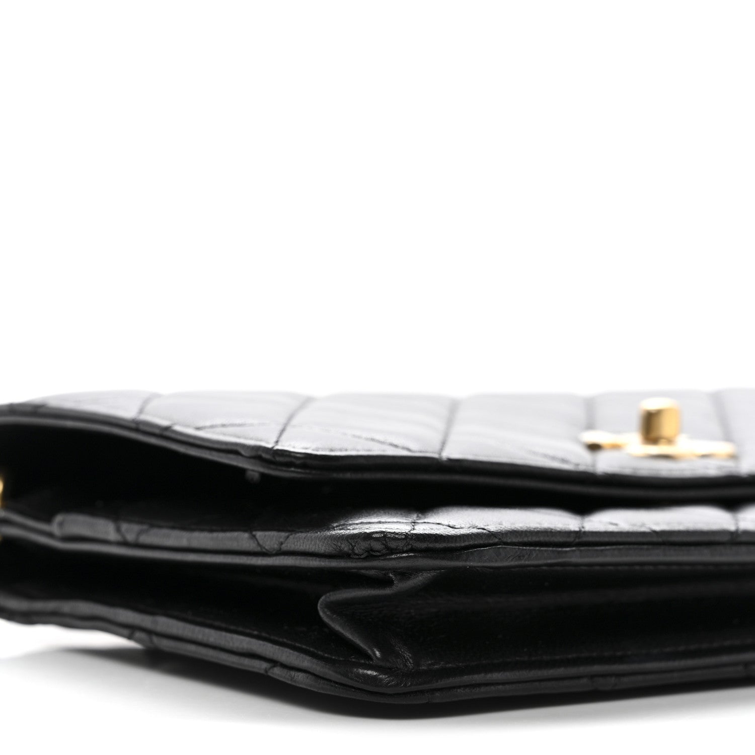 Chanel Lambskin Quilted CC Pearl Crush Wallet on Chain WOC Black 10 of 12