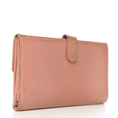 Chanel Goatskin Camellia Embossed Flap Wallet Pink 2 of 18