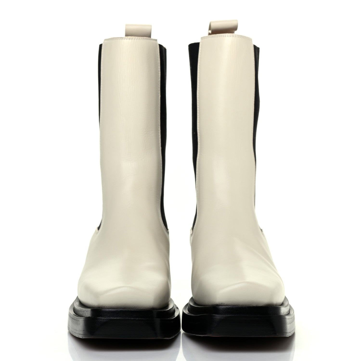 Bottega Veneta Calfskin Lean Mid-Calf Boots 37.5 Wax 2 of 11